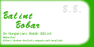 balint bobar business card