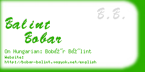 balint bobar business card
